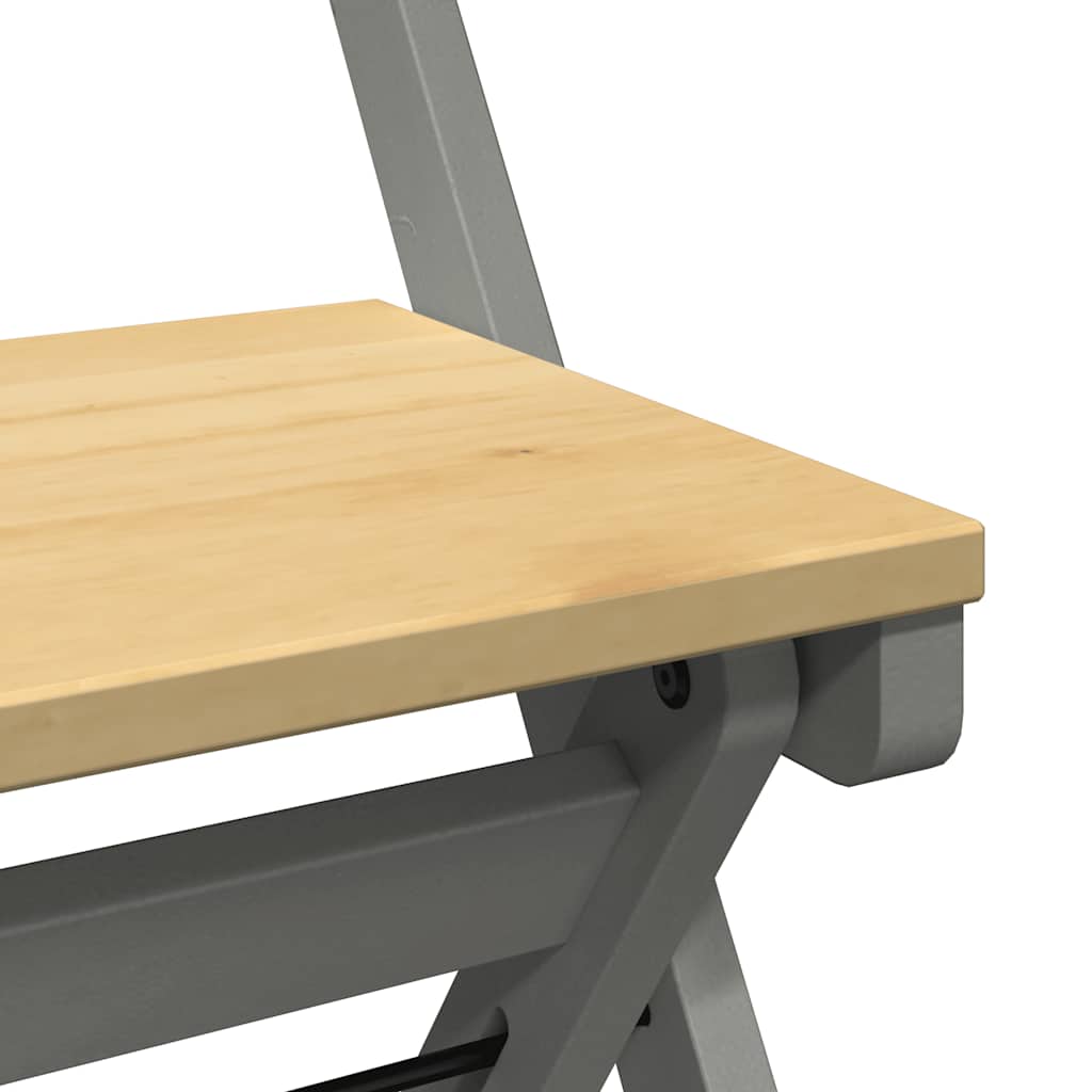 Corona Grey Solid Wood Pine Foldable Dining Chairs, 4 Pcs Set