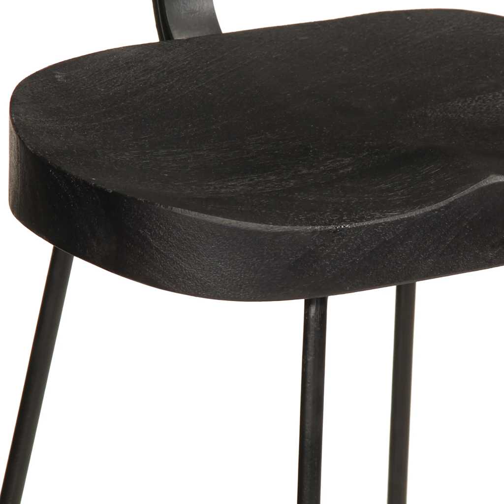 Black Mango Wood Bar Stools Set of 2 - 49x43x103 cm