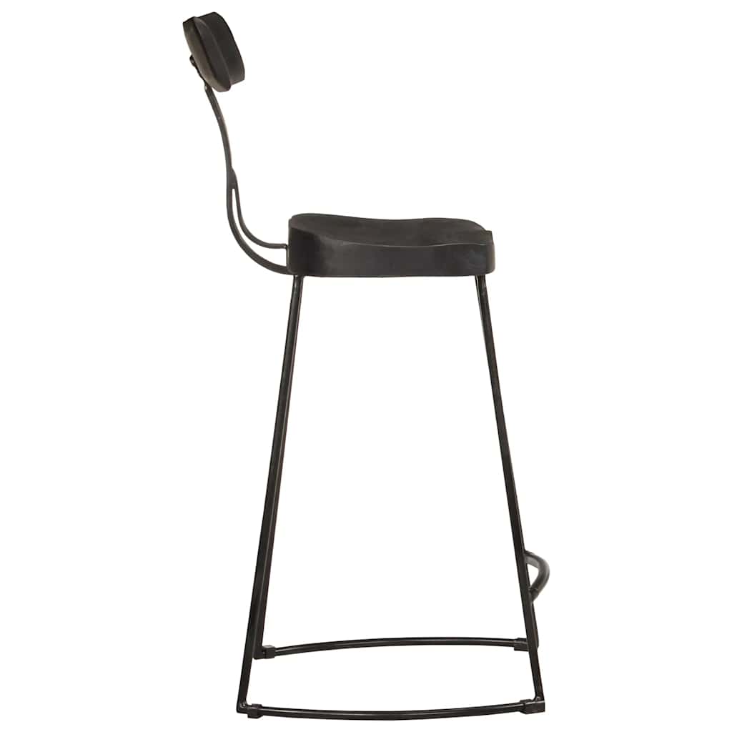 Black Mango Wood Bar Stools Set of 2 - 49x43x88 cm