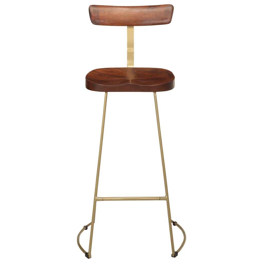 Solid Mango Wood Bar Stools - Set of 2, 49x43x103 cm