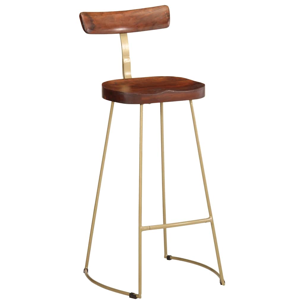 Solid Mango Wood Bar Stools - Set of 2, 49x43x103 cm
