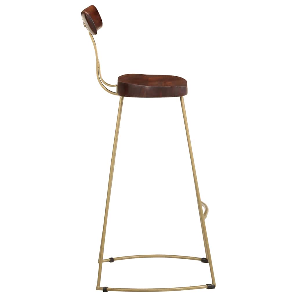 Solid Mango Wood Bar Stools - Set of 2, 49x43x103 cm