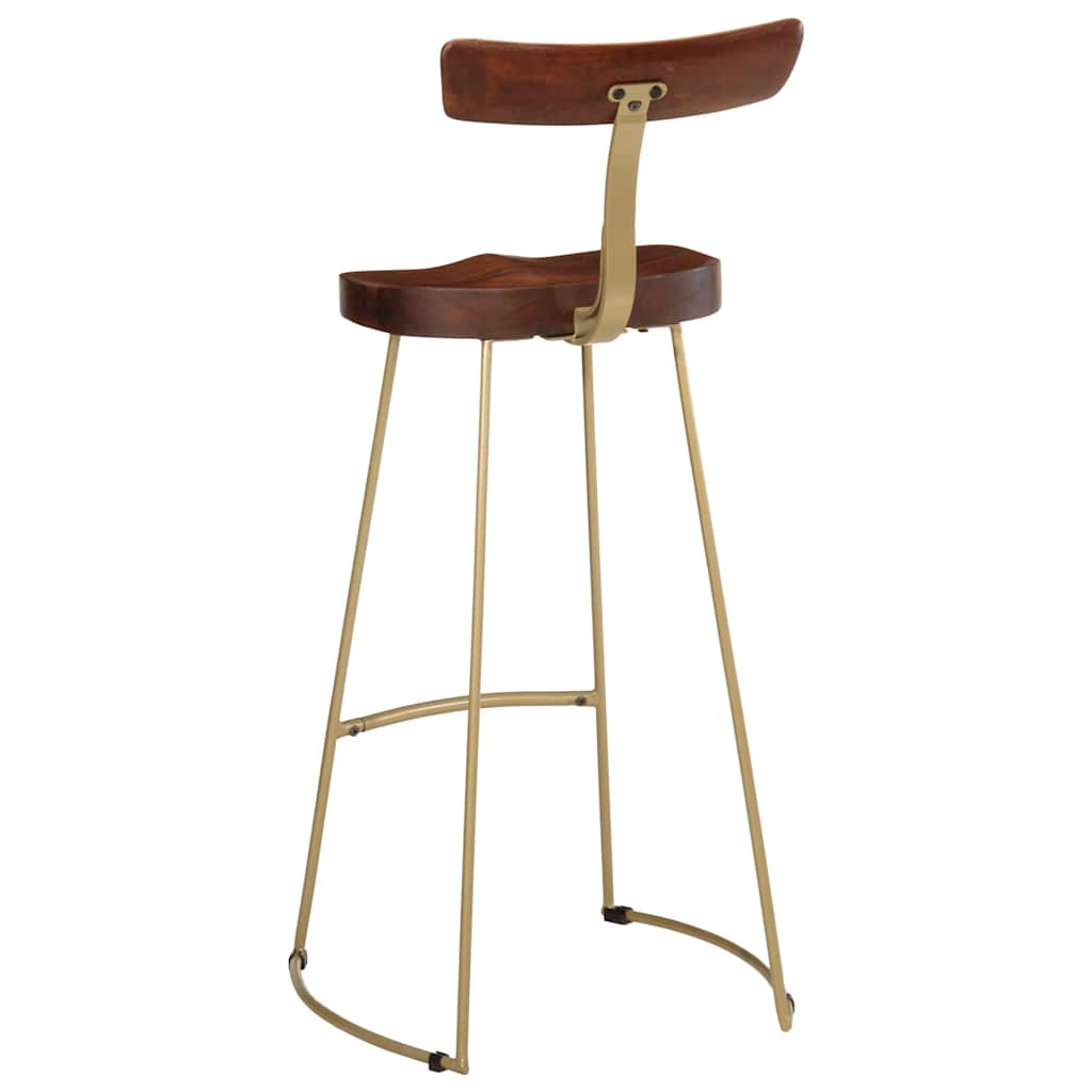 Solid Mango Wood Bar Stools - Set of 2, 49x43x103 cm