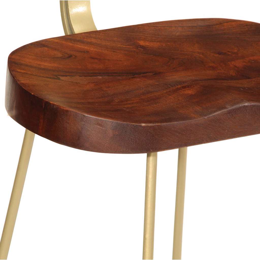 Solid Mango Wood Bar Stools - Set of 2, 49x43x103 cm