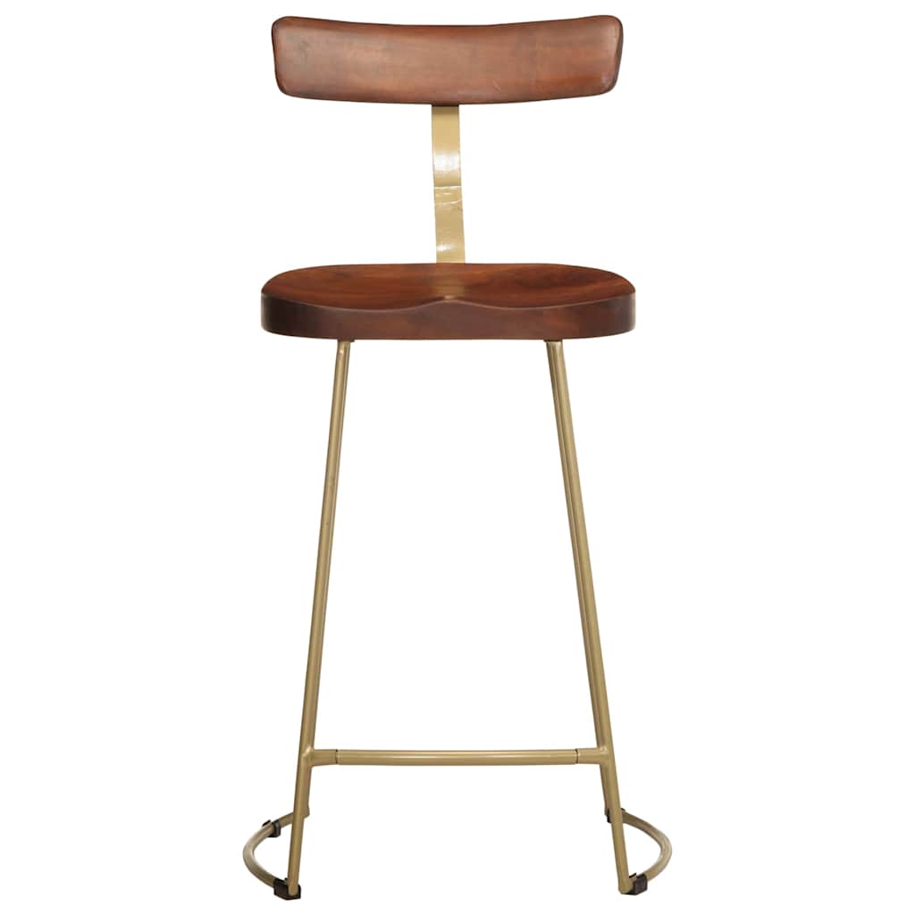 Solid Mango Wood Bar Stools Set of 2 - 49x43x88 cm