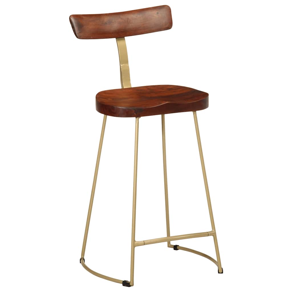 Solid Mango Wood Bar Stools Set of 2 - 49x43x88 cm