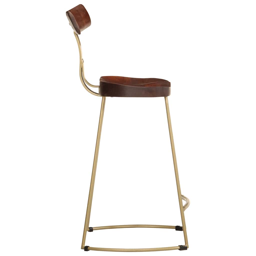 Solid Mango Wood Bar Stools Set of 2 - 49x43x88 cm