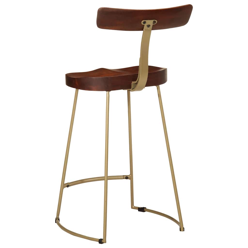 Solid Mango Wood Bar Stools Set of 2 - 49x43x88 cm