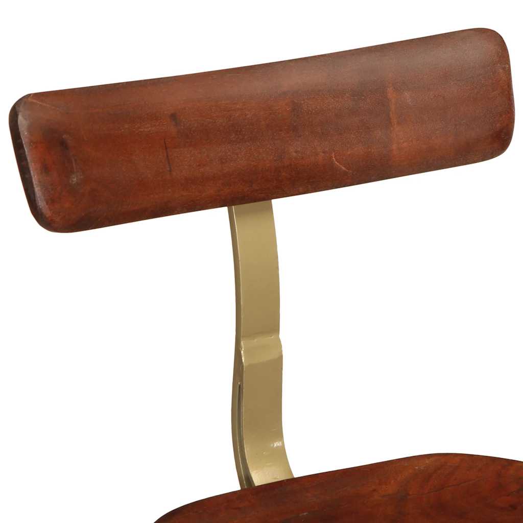 Solid Mango Wood Bar Stools Set of 2 - 49x43x88 cm