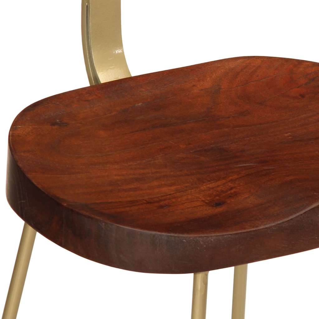 Solid Mango Wood Bar Stools Set of 2 - 49x43x88 cm