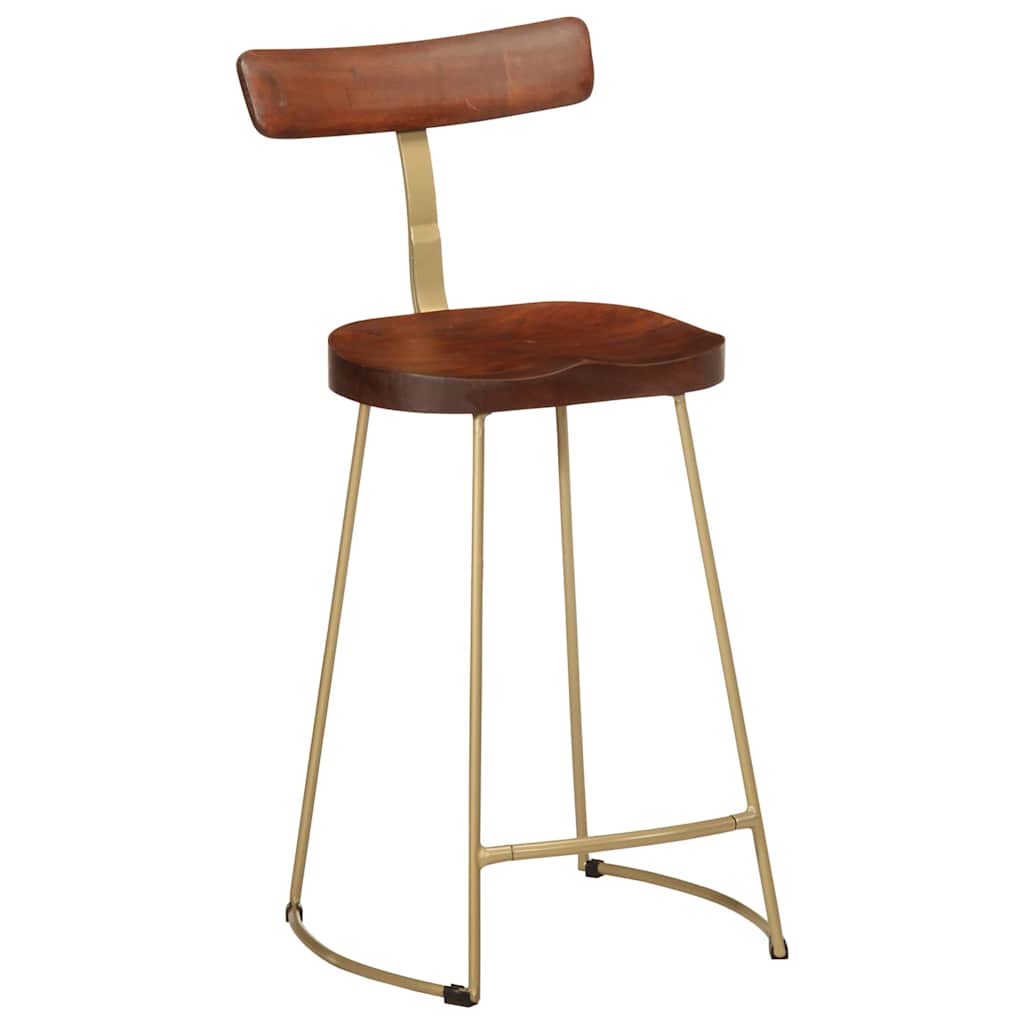 Solid Mango Wood Bar Stools Set of 2 - 49x43x88 cm