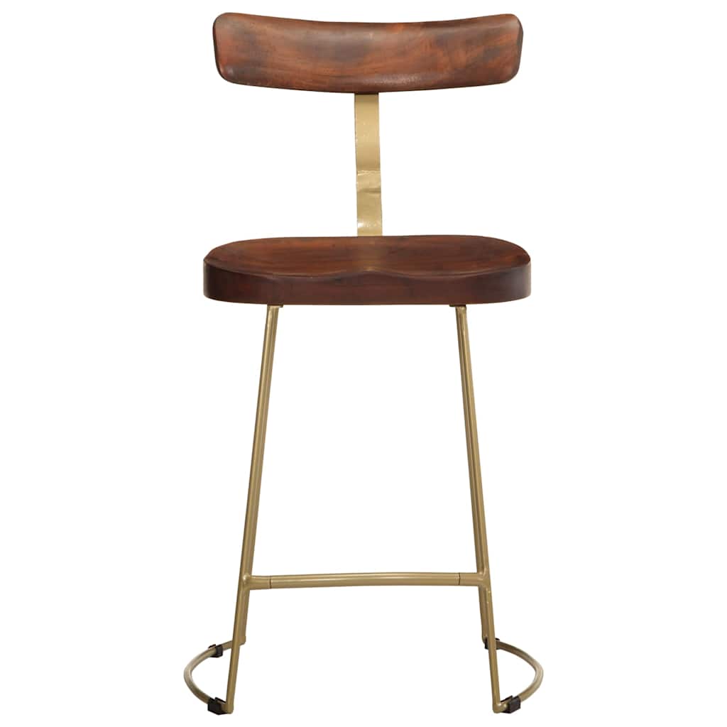 Solid Mango Wood Bar Stools Set of 2, 49x43x79 cm