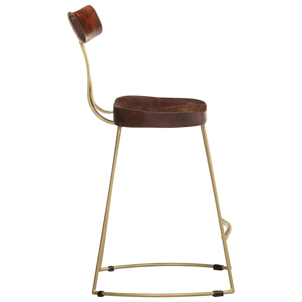 Solid Mango Wood Bar Stools Set of 2, 49x43x79 cm