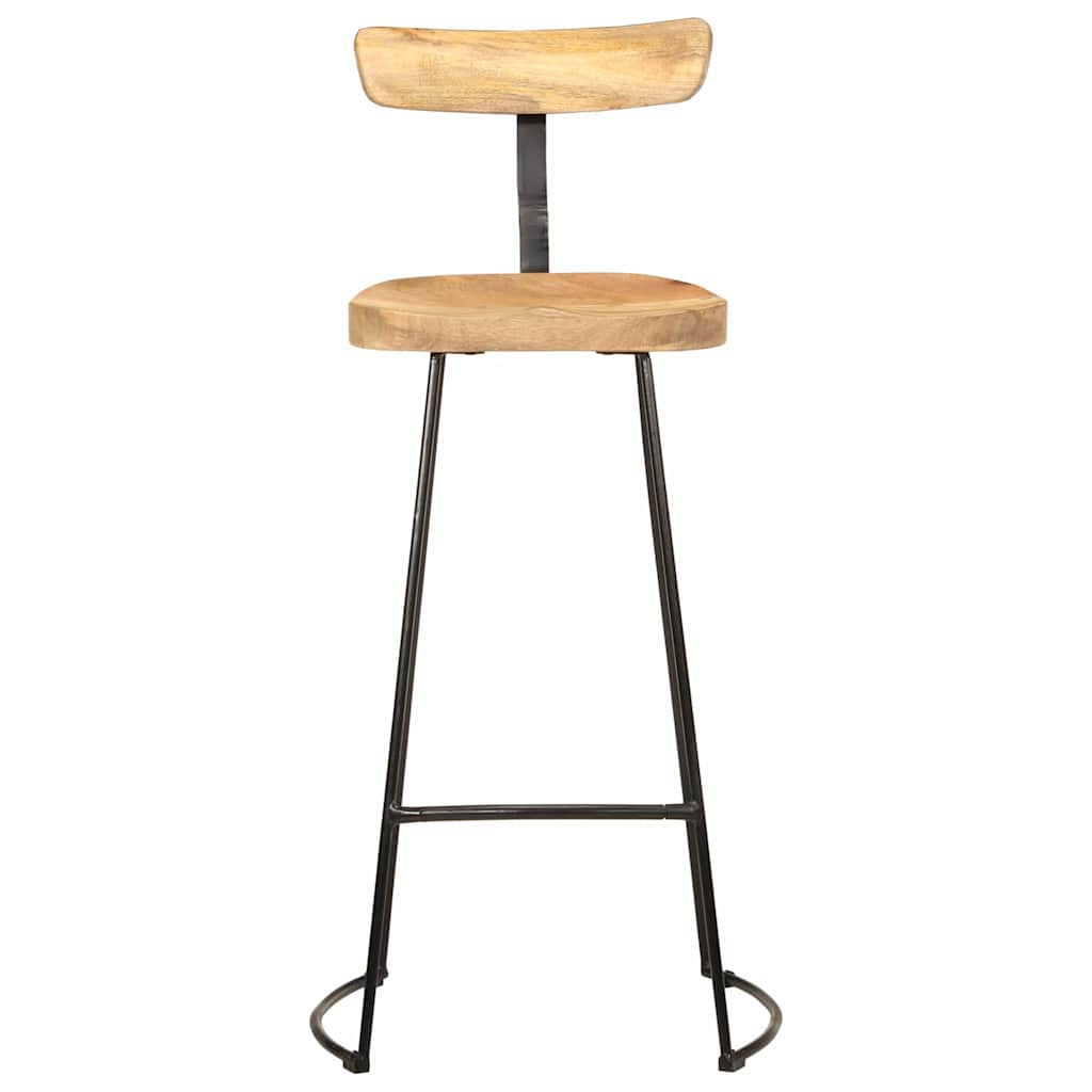Solid Mango Wood Bar Stools Set of 2 - 49x43x103 cm