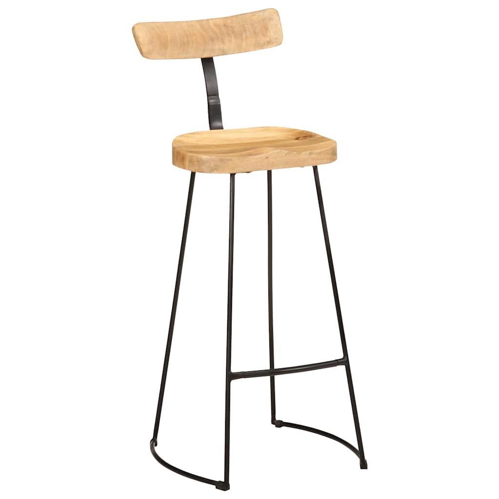Solid Mango Wood Bar Stools Set of 2 - 49x43x103 cm