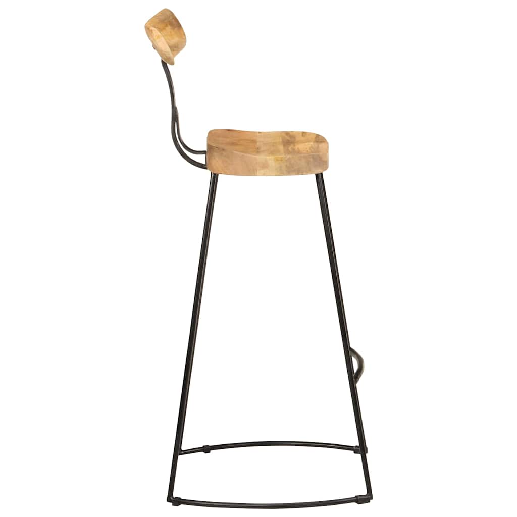 Solid Mango Wood Bar Stools Set of 2 - 49x43x103 cm