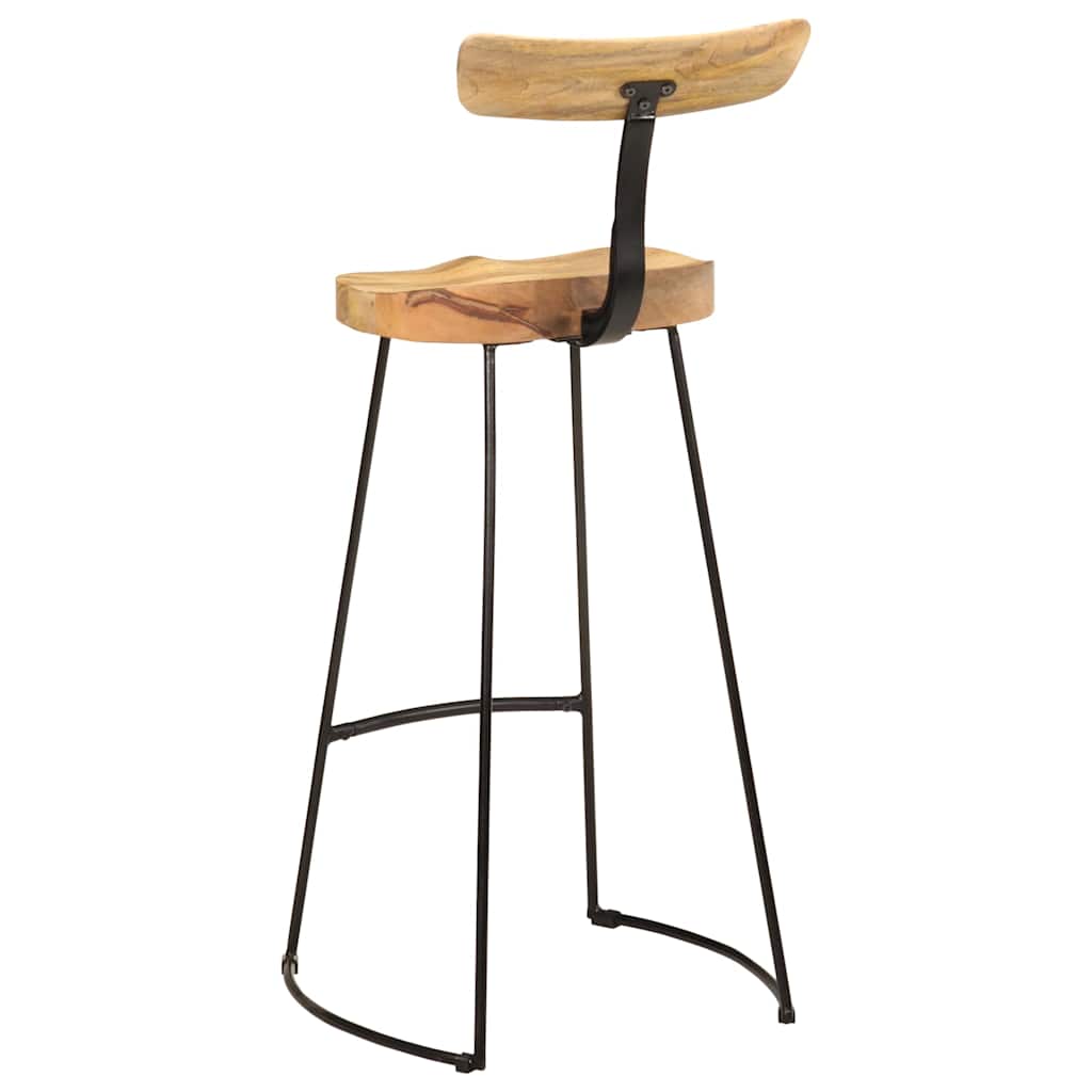 Solid Mango Wood Bar Stools Set of 2 - 49x43x103 cm