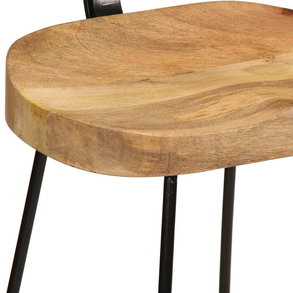 Solid Mango Wood Bar Stools Set of 2 - 49x43x103 cm