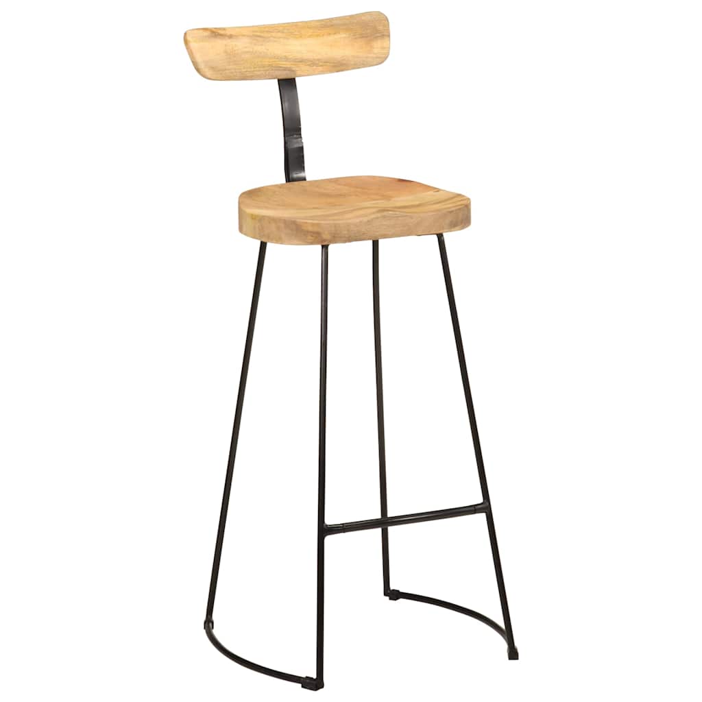 Solid Mango Wood Bar Stools Set of 2 - 49x43x103 cm