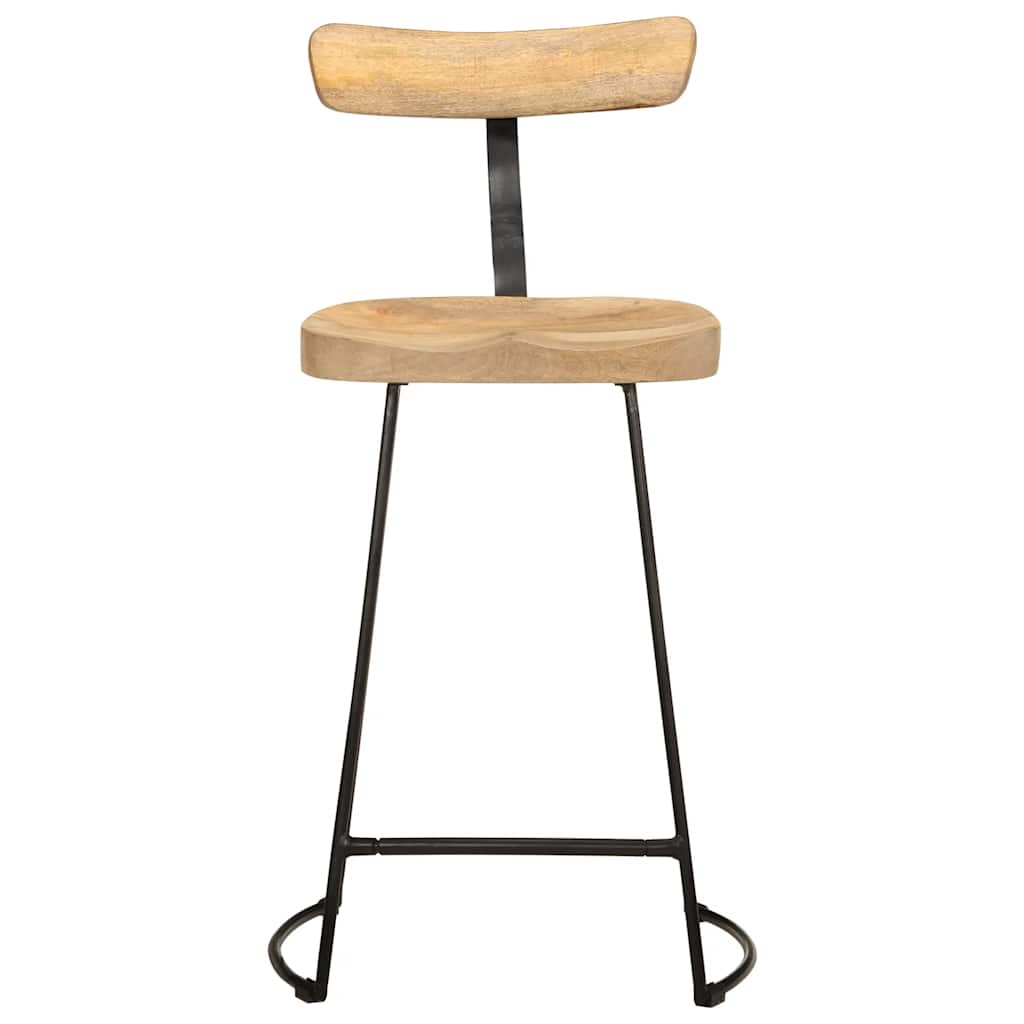 Solid Mango Wood Bar Stools Set of 2 - Stylish & Durable 88cm