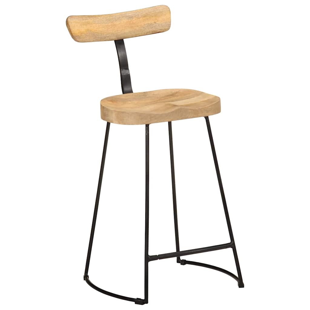 Solid Mango Wood Bar Stools Set of 2 - Stylish & Durable 88cm
