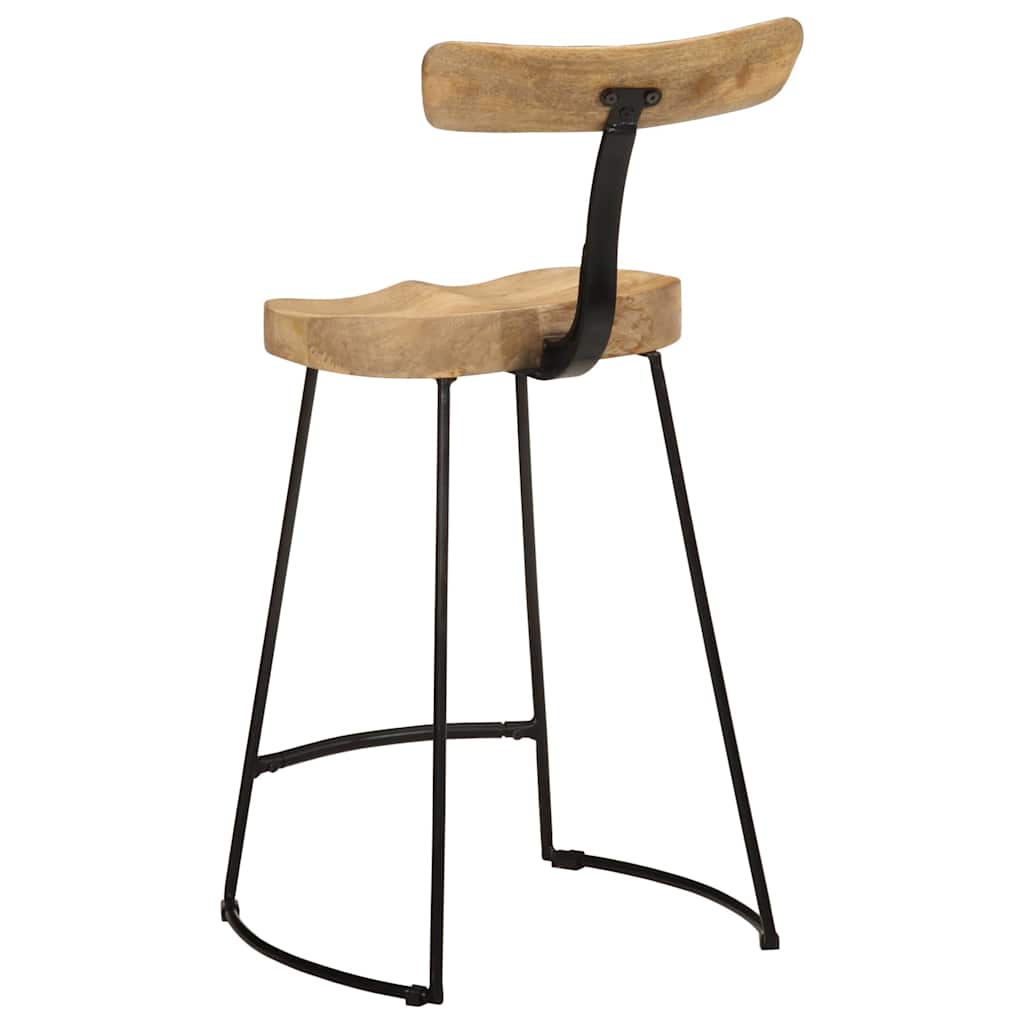 Solid Mango Wood Bar Stools Set of 2 - Stylish & Durable 88cm