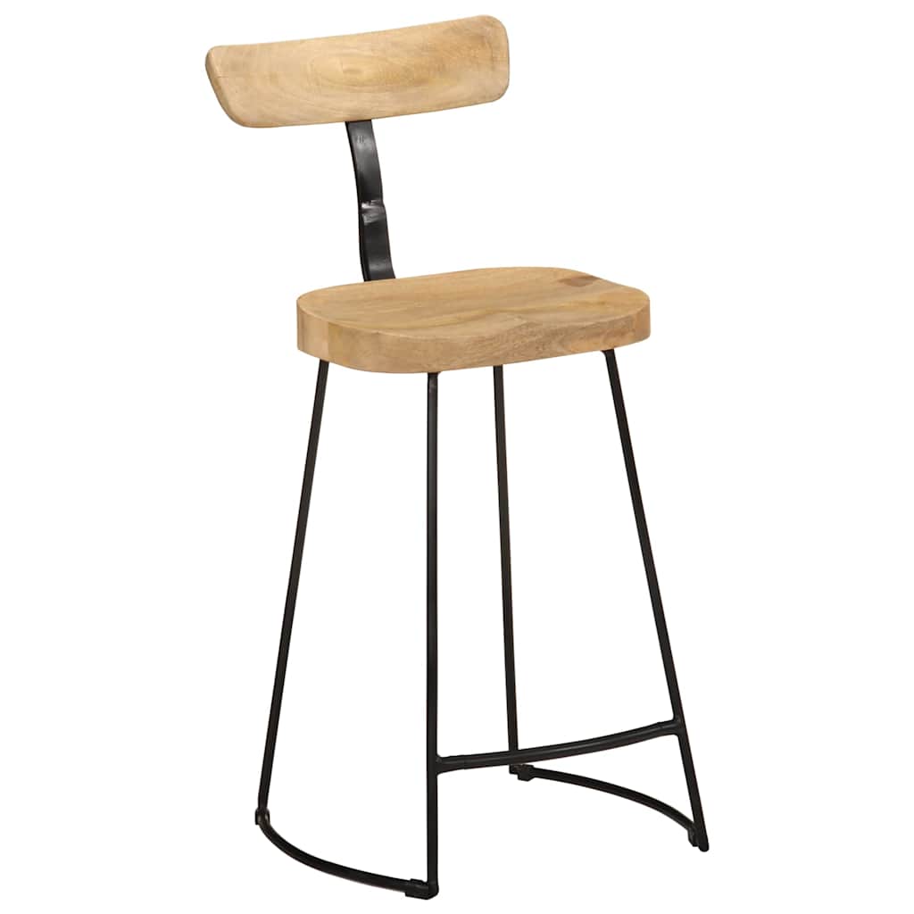Solid Mango Wood Bar Stools Set of 2 - Stylish & Durable 88cm