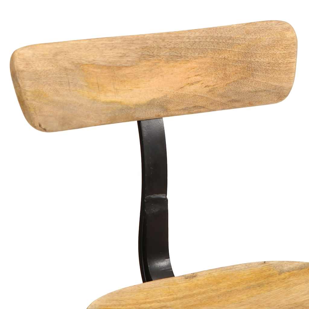 Solid Mango Wood Bar Stools Set of 2, 49x43x79 cm