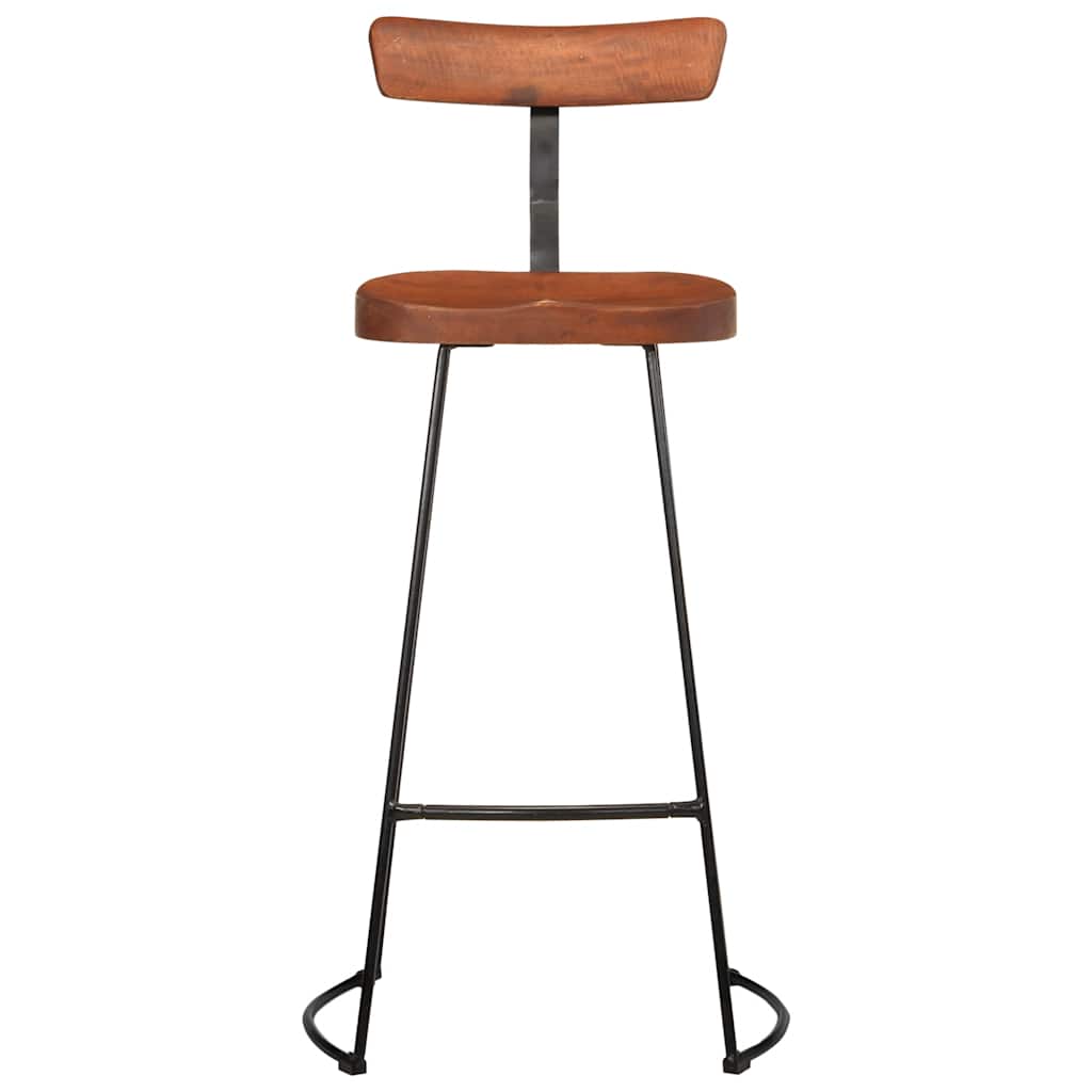 Set of 2 Solid Mango Wood Bar Stools, 49x43x103 cm