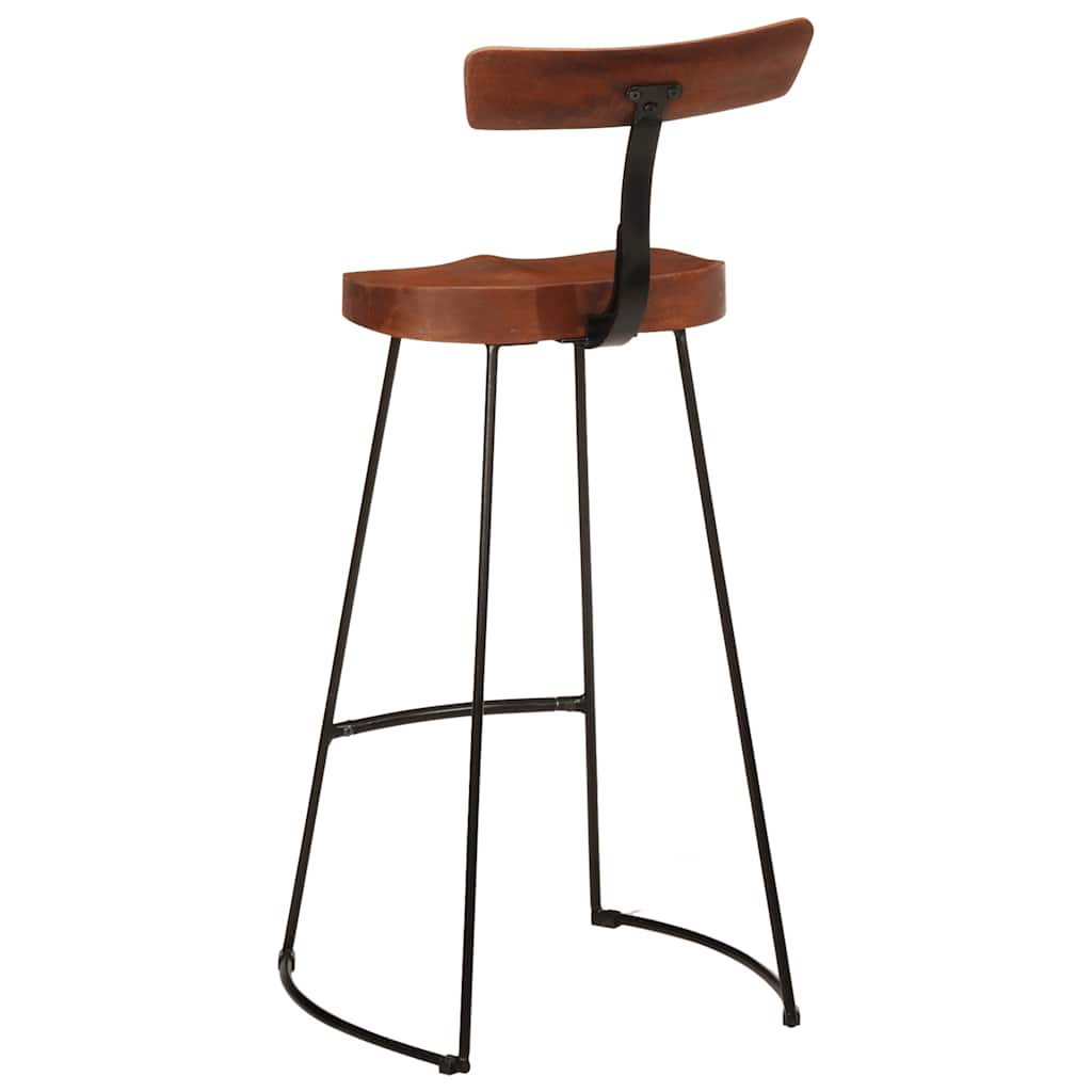 Set of 2 Solid Mango Wood Bar Stools, 49x43x103 cm