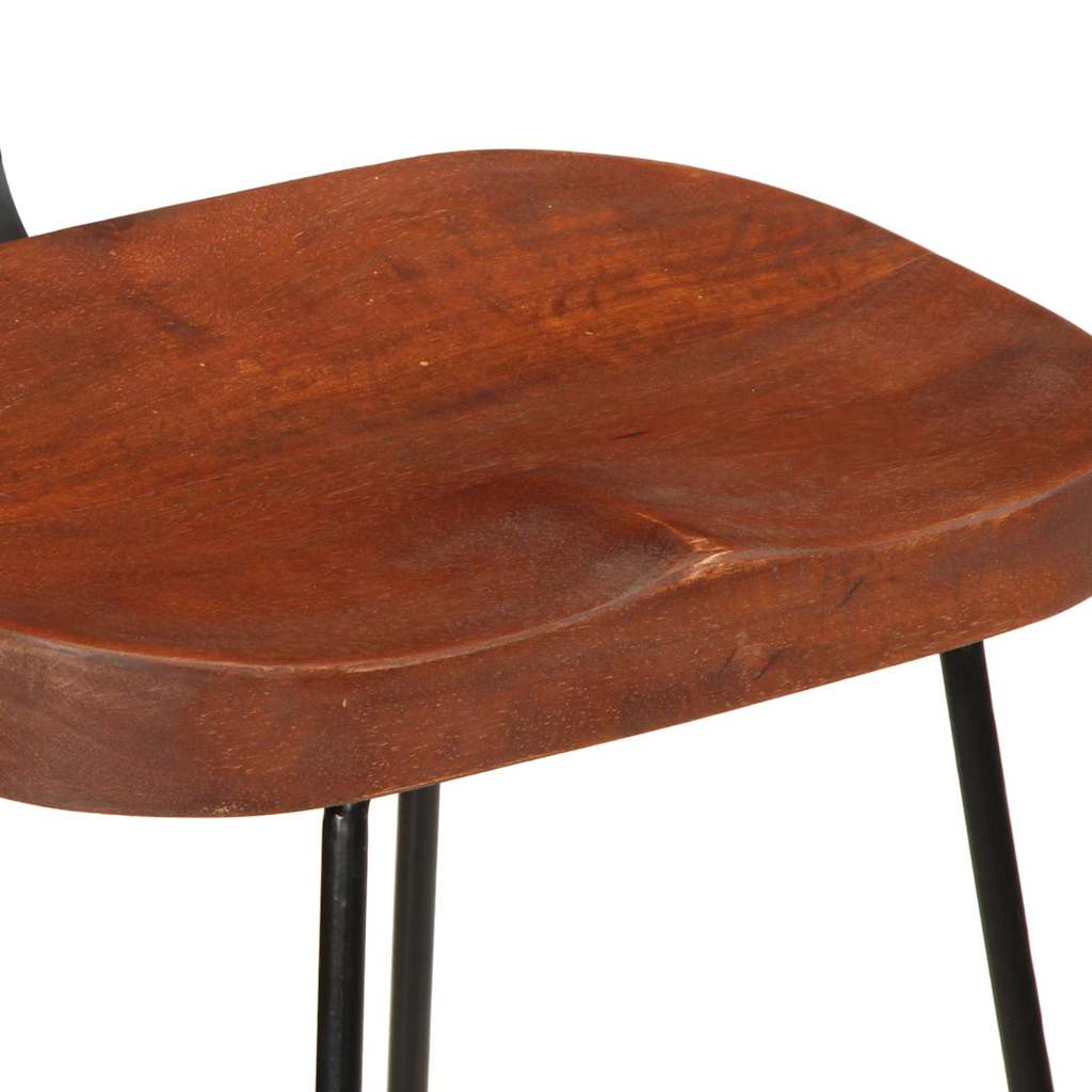 Set of 2 Solid Mango Wood Bar Stools, 49x43x103 cm