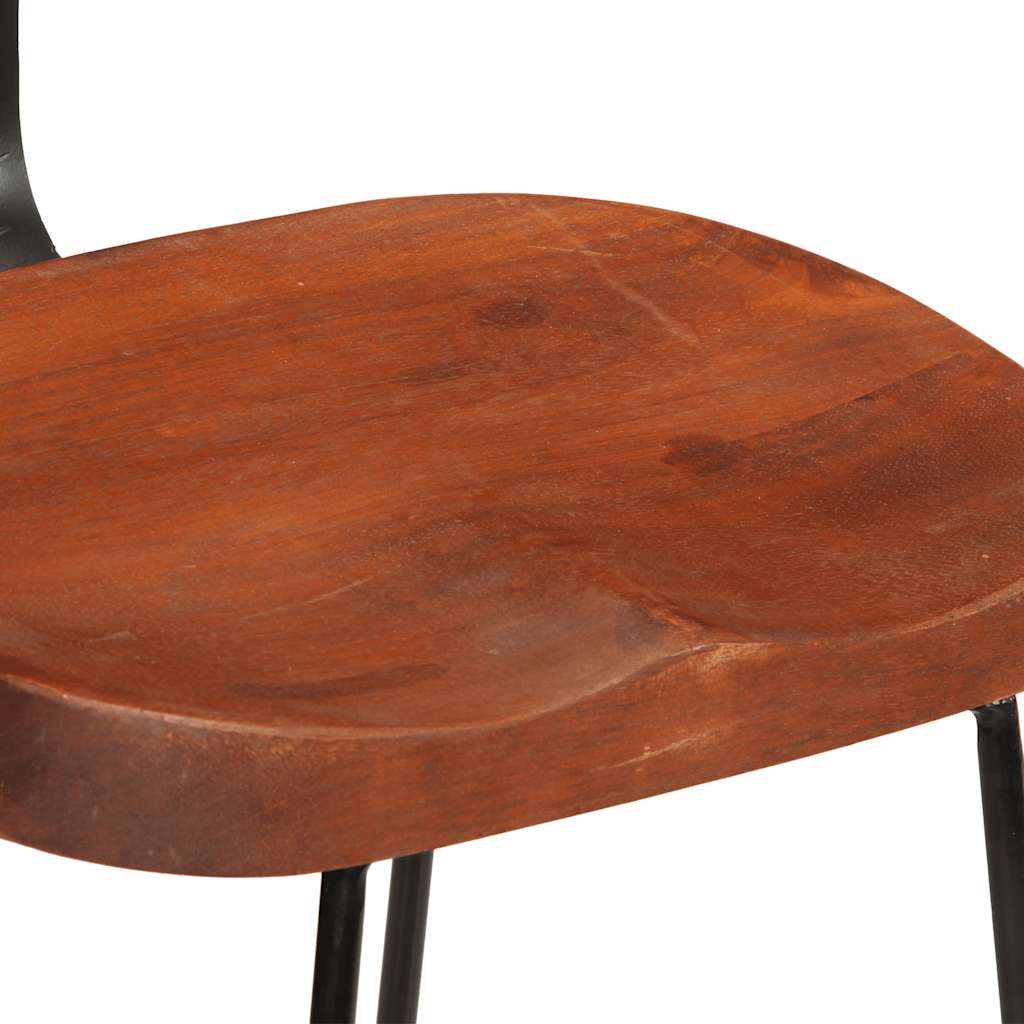 Solid Mango Wood Bar Stools, Set of 2, 49x43x88 cm