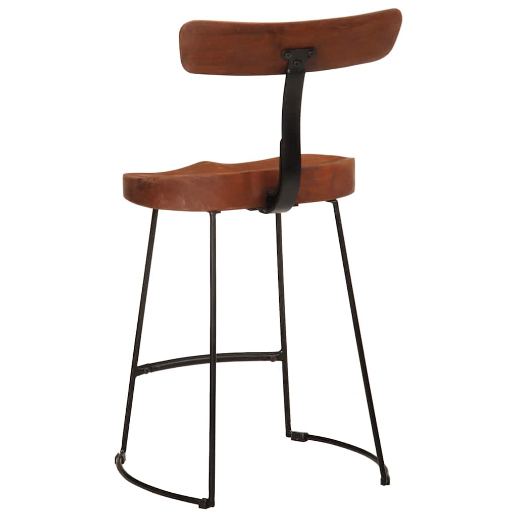 Solid Wood Mango Bar Stools Set of 2 - 49x43x79 cm