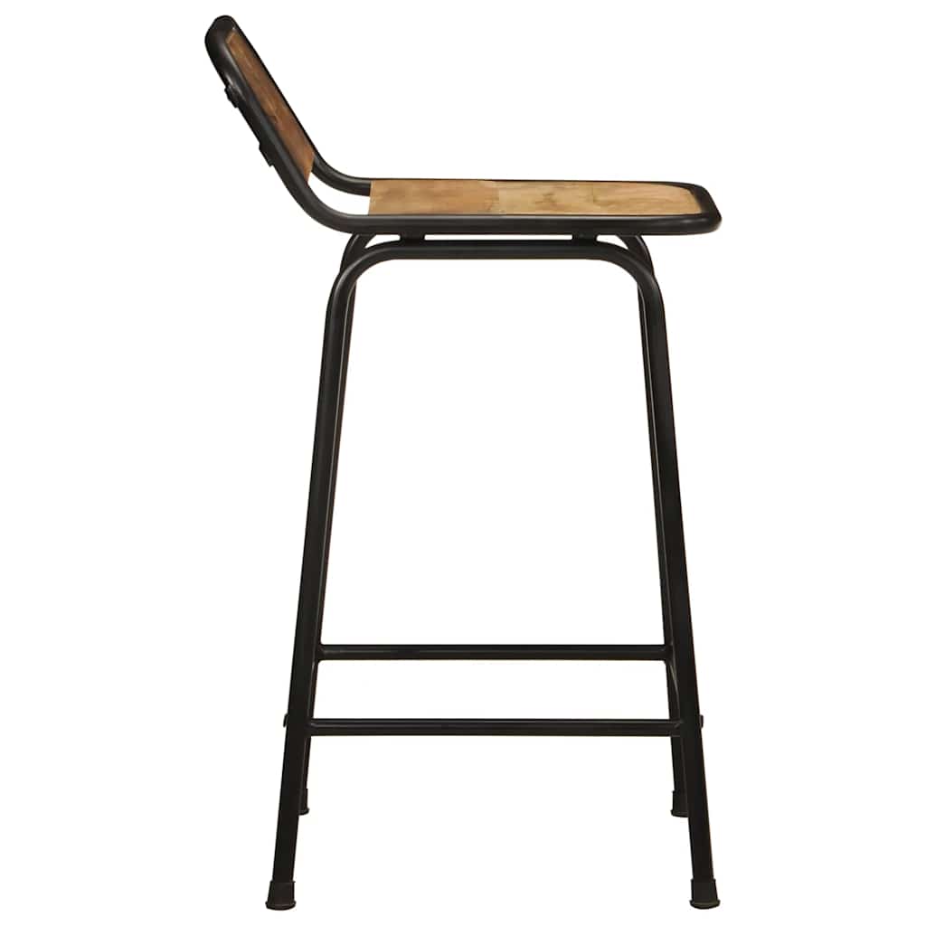 Solid Mango Wood Bar Stools - Set of 2, 46x35.5x80 cm
