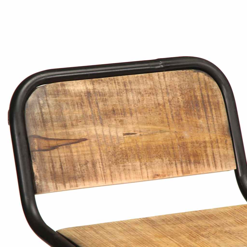 Solid Mango Wood Bar Stools - Set of 2, 46x35.5x80 cm