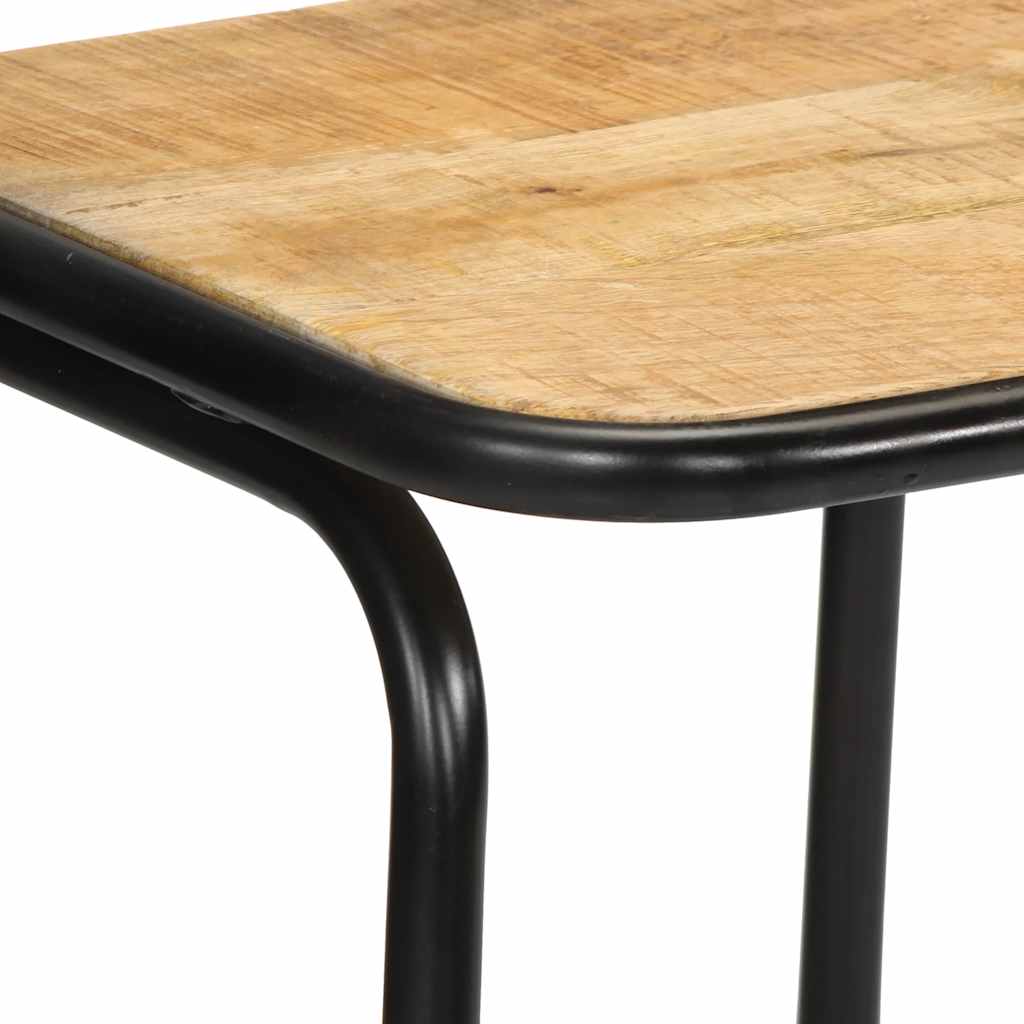 4-Piece Solid Mango Wood Bar Stools, 46x35.5x80 cm Rustic Finish