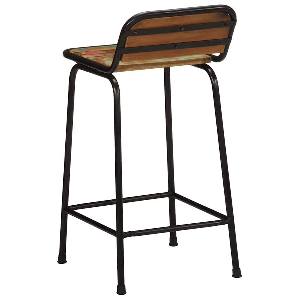 Reclaimed Solid Wood Bar Stools - Set of 4, 46x35.5x80 cm