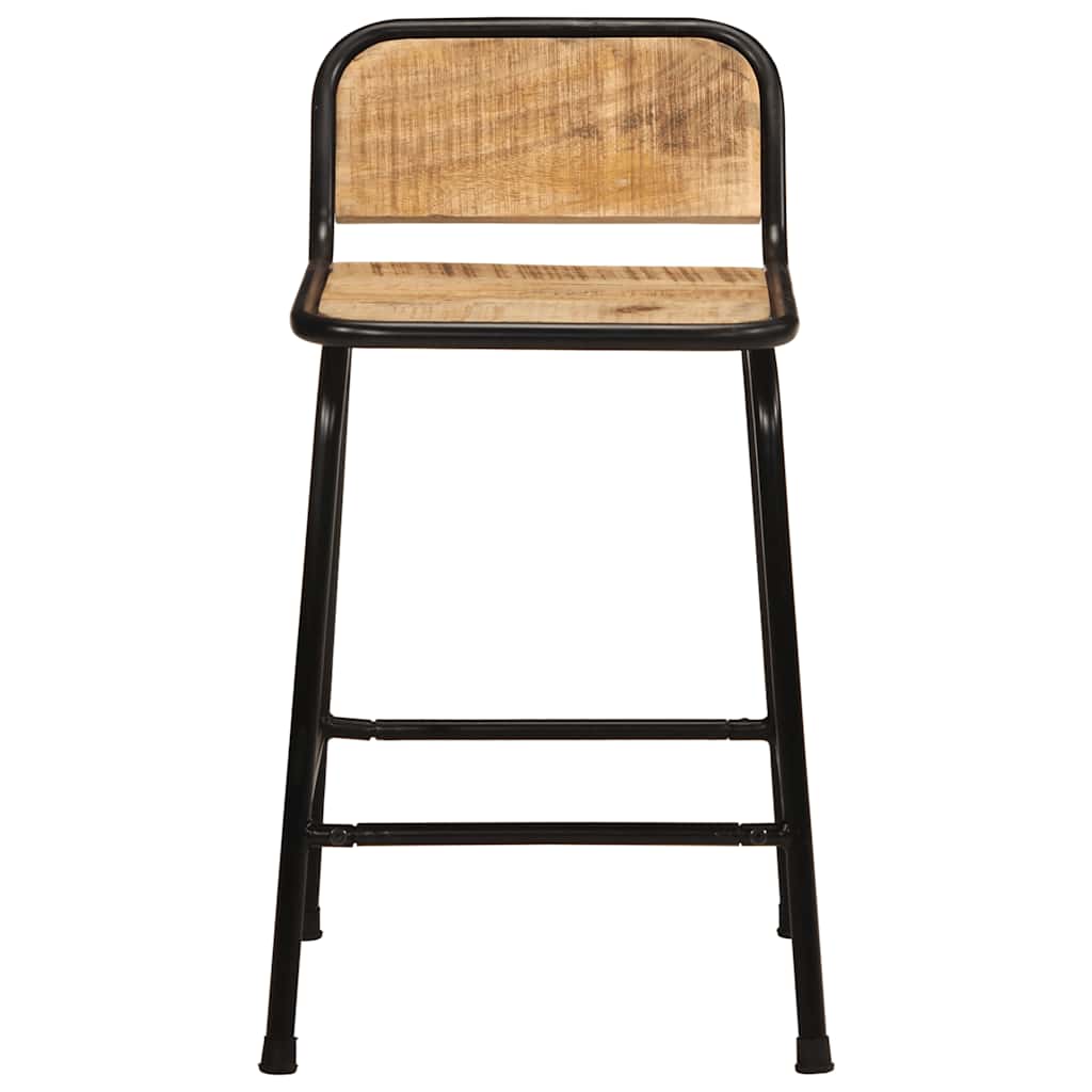 Solid Wood Mango Bar Stools Set of 2 - 46x35.5x70 cm