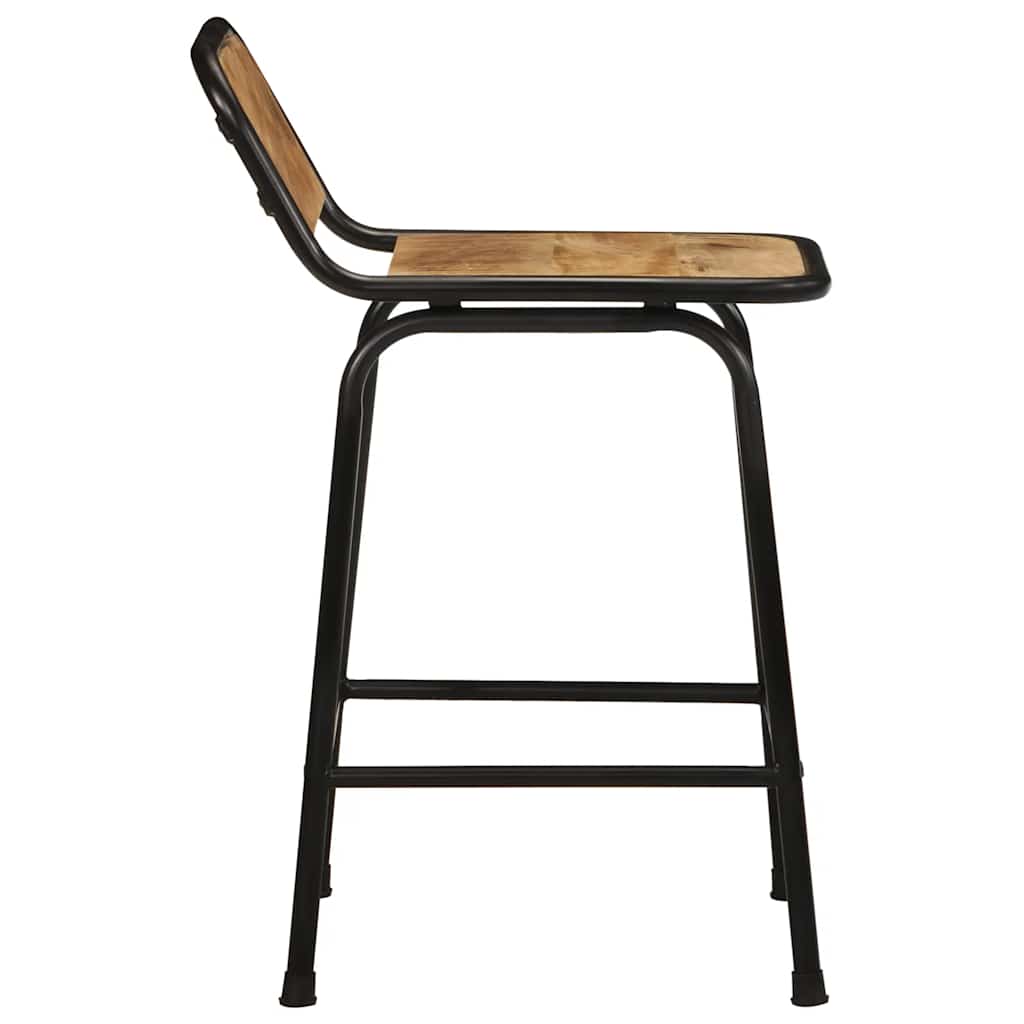 Solid Wood Mango Bar Stools Set of 2 - 46x35.5x70 cm