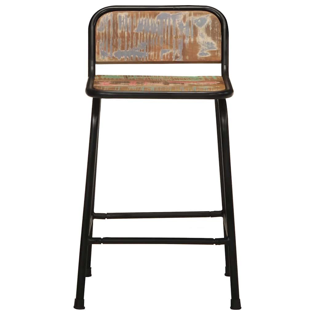 Reclaimed Solid Wood Bar Stools, Set of 2, 46x35.5x70 cm