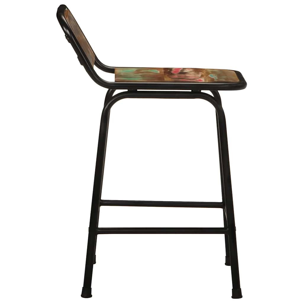 Reclaimed Solid Wood Bar Stools, Set of 2, 46x35.5x70 cm
