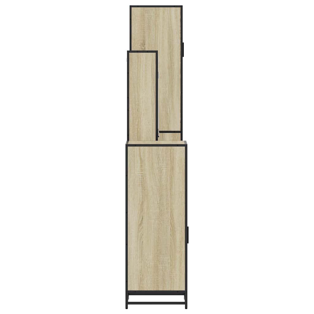 4 Piece Bathroom Furniture Set Sonoma Oak Engineered Wood