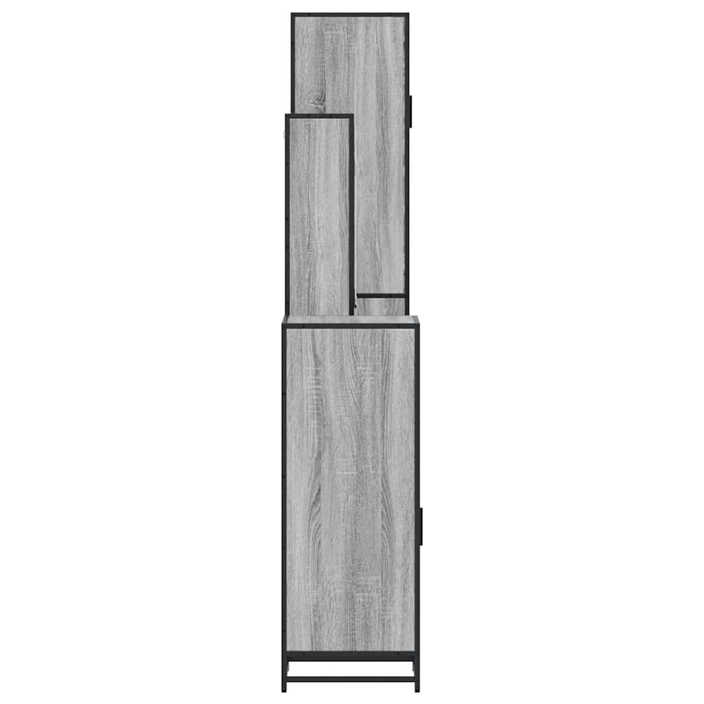 4 Piece Bathroom Furniture Set Grey Sonoma Engineered Wood