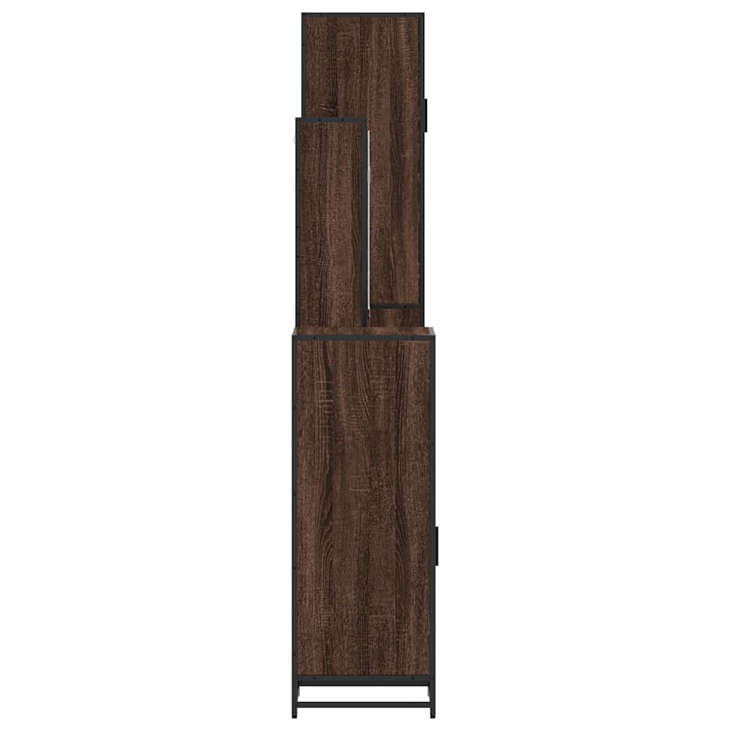 4 Piece Bathroom Furniture Set Brown Oak Engineered Wood
