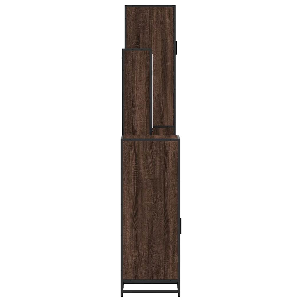 4 Piece Bathroom Furniture Set Brown Oak Engineered Wood