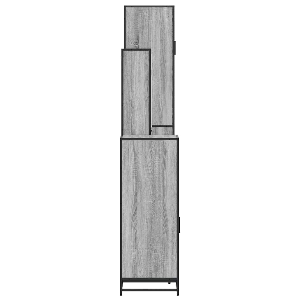 4 Piece Bathroom Furniture Set Grey Sonoma Engineered Wood