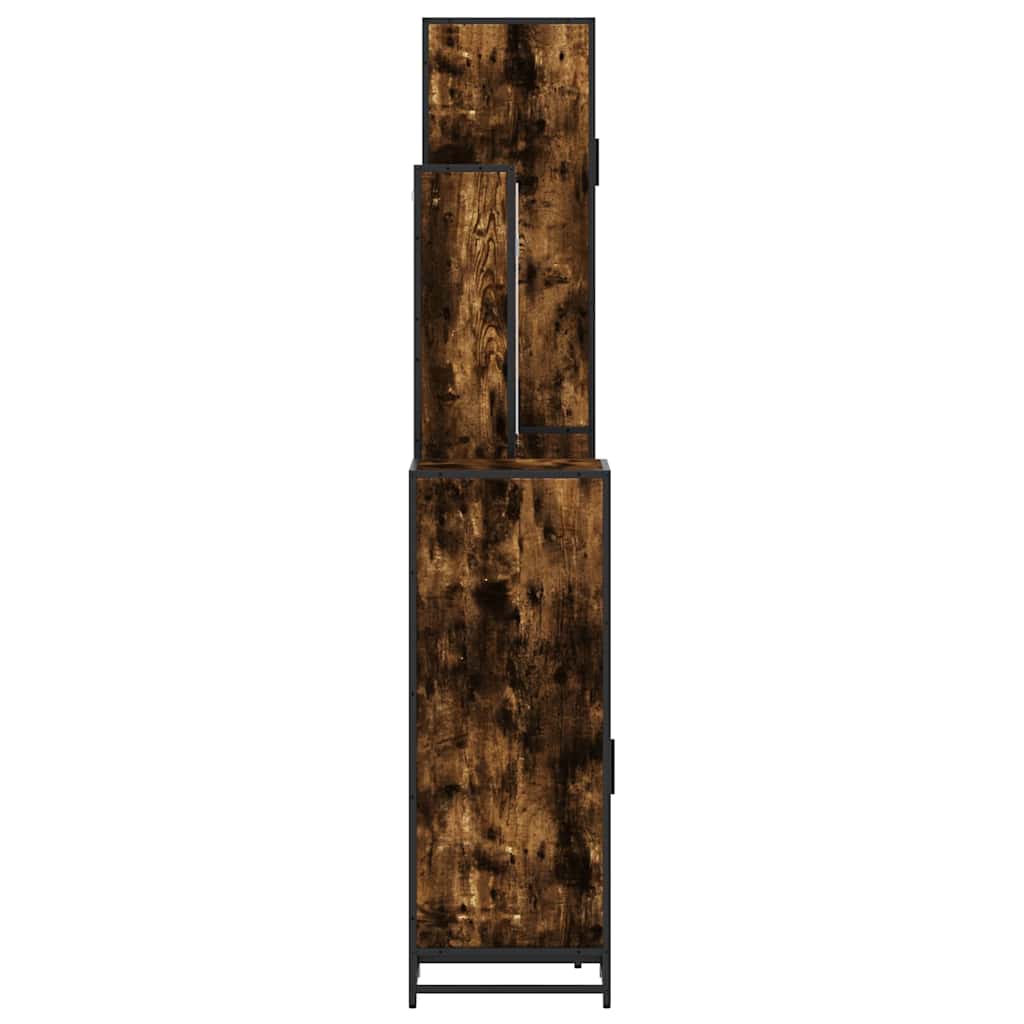 4 Piece Bathroom Furniture Set Smoked Oak Engineered Wood