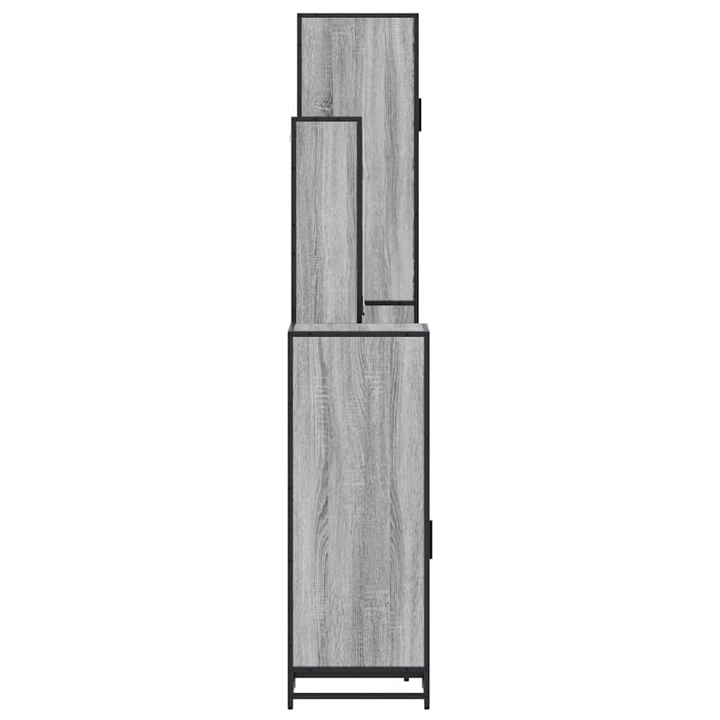 4 Piece Bathroom Furniture Set Grey Sonoma Engineered Wood