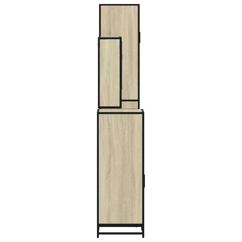 4 Piece Bathroom Furniture Set Sonoma Oak Engineered Wood