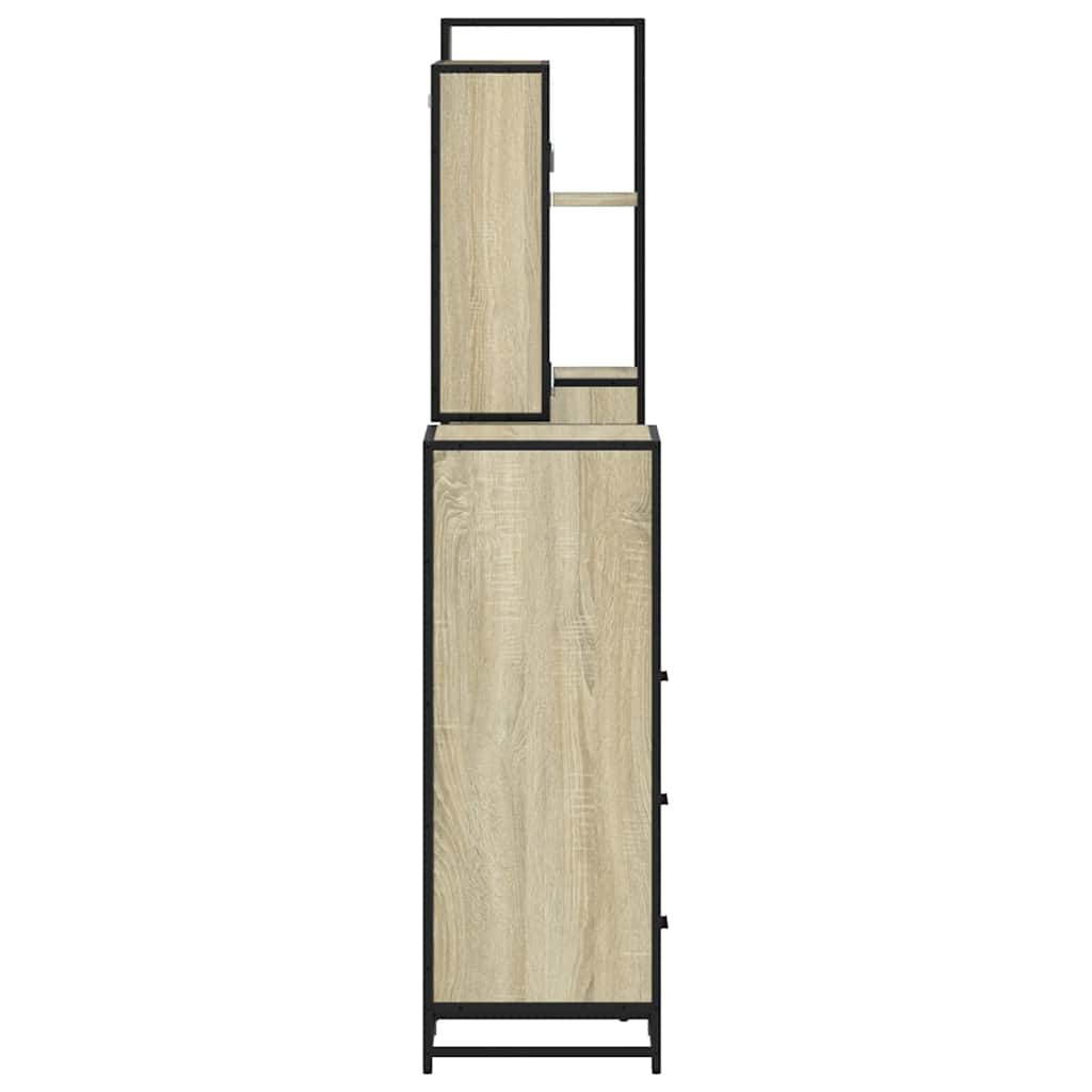 4 Piece Bathroom Furniture Set Sonoma Oak Engineered Wood
